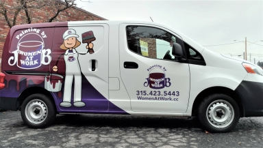 Custom printed van wrap for local painting company